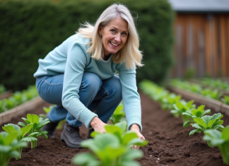 Meilleurs moments pour planter les blettes en pleine terre : astuces et conseils Femme transplantant des bettes dans un jardin au printemps
