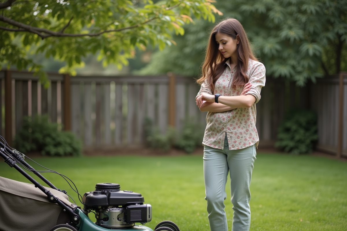 Jeune femme regardant sa montre près d